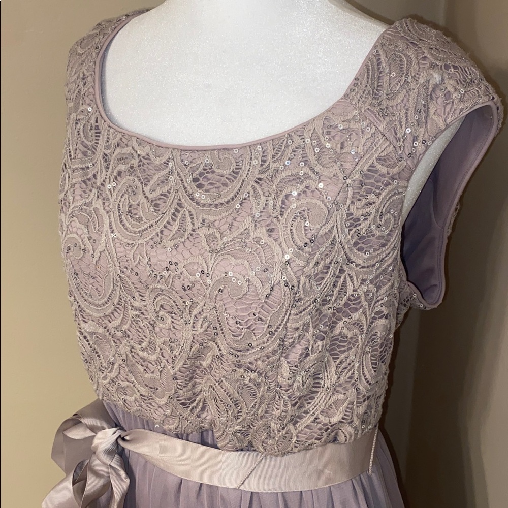 EUC R&M RICHARDS Lace + Chiffon Dress 14P - Picture 2 of 11